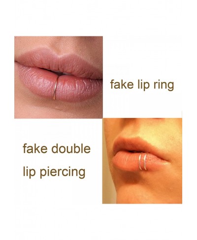 Fake Noes Ring Hoop Fake Double Hoop Fake Nose Rings for Women Men Fake Nose Piercing Fake Lip Rings and Fake Nose Ring $9.30...