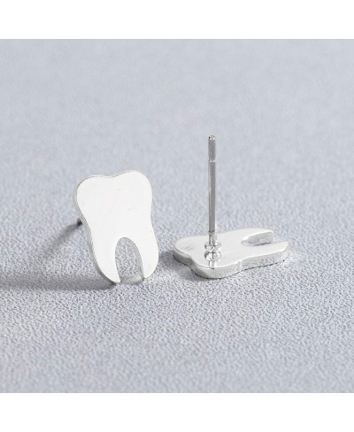 Dentist Tooth Stud Earrings for Women Men Doctor Nurse Earring Jewelry (silver) $12.97 Stud