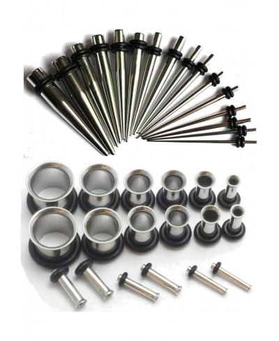 16g-00g Surgical Steel Ear Stretching Kit Tunnels and Tapers Plus Instructions $22.45 Piercing Jewelry