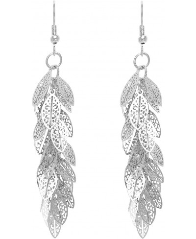 Bohemian Multi Layered Filigree Leaves Dangle Drop Long Statement Earrings $11.54 Drop & Dangle