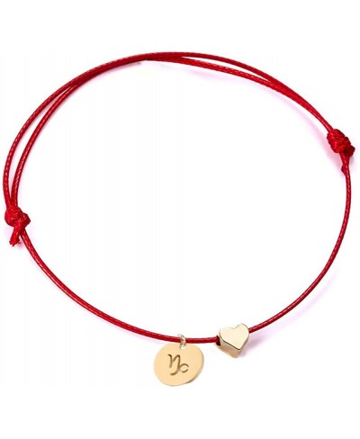 Love Heart Constellation Bracelet for Women Handmade Braided Rope Round Disc Coin Zodiac Bracelet Charm Fashion Red String Fr...