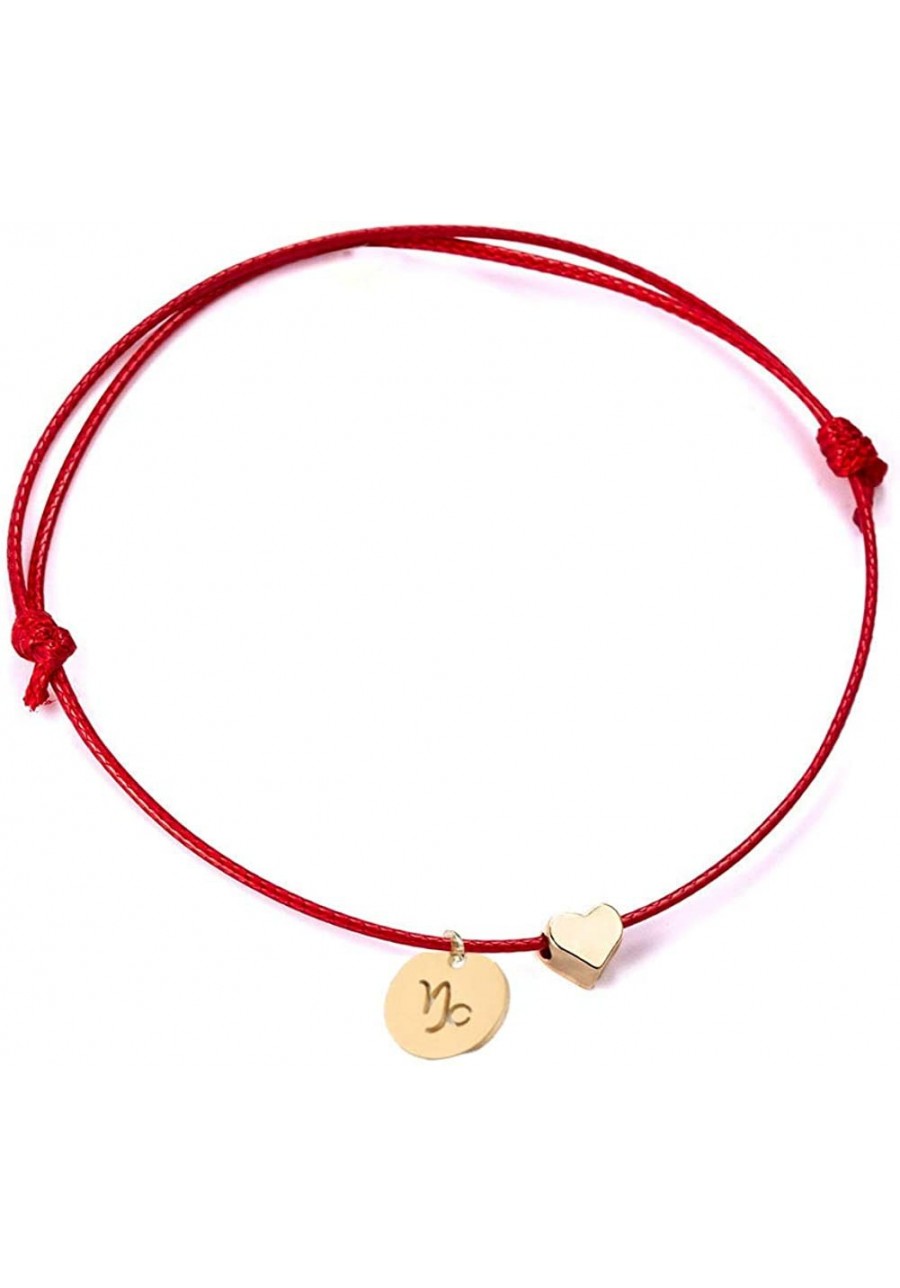 Love Heart Constellation Bracelet for Women Handmade Braided Rope Round Disc Coin Zodiac Bracelet Charm Fashion Red String Fr...