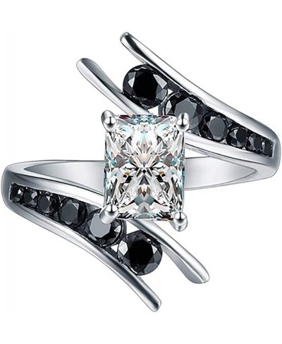 Raylynn Solid Sterling Silver Black CZ Engagement Wedding Bridal Ring Ginger Lyne Black Tie Collection $19.05 Statement
