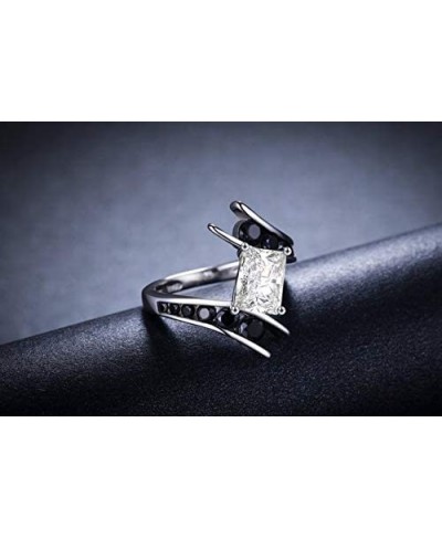 Raylynn Solid Sterling Silver Black CZ Engagement Wedding Bridal Ring Ginger Lyne Black Tie Collection $19.05 Statement