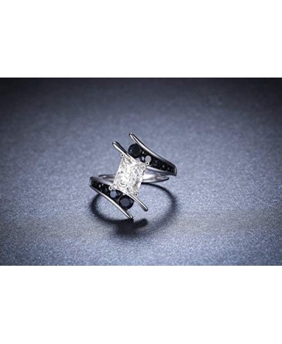 Raylynn Solid Sterling Silver Black CZ Engagement Wedding Bridal Ring Ginger Lyne Black Tie Collection $19.05 Statement