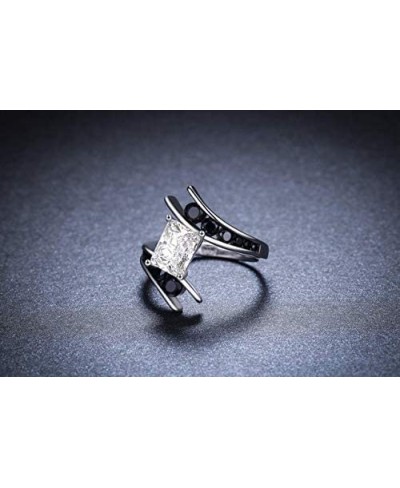 Raylynn Solid Sterling Silver Black CZ Engagement Wedding Bridal Ring Ginger Lyne Black Tie Collection $19.05 Statement