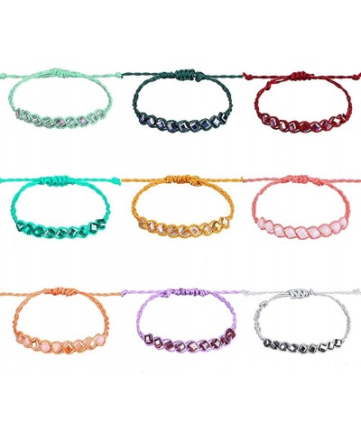 9Pcs Boho String Braided Crystal Bracelets for Women Girls Colorful Handmade Crystal Friendship Bracelets Waterproof Beaded C...