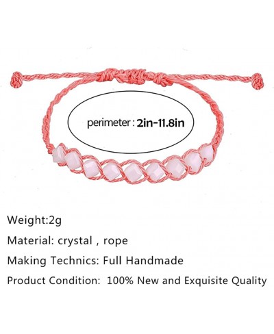 9Pcs Boho String Braided Crystal Bracelets for Women Girls Colorful Handmade Crystal Friendship Bracelets Waterproof Beaded C...