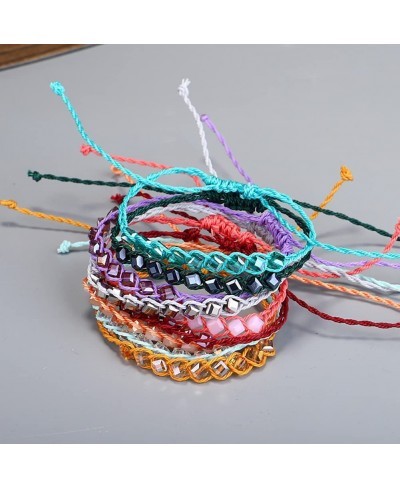 9Pcs Boho String Braided Crystal Bracelets for Women Girls Colorful Handmade Crystal Friendship Bracelets Waterproof Beaded C...