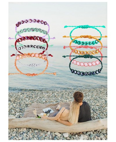 9Pcs Boho String Braided Crystal Bracelets for Women Girls Colorful Handmade Crystal Friendship Bracelets Waterproof Beaded C...