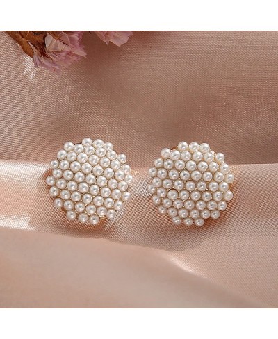 Bohemian Pearl Stud Earrings Sweet Elegant Cluster Round Earrings for Women Girl $9.98 Stud