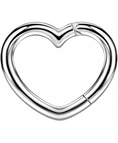 16g 8mm Daith Earring for Women 316L Surgical Steel 16 Gauge Heart Clicker Piercing Earring Black/Gold/Rose Gold/Silver $15.5...