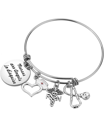 Nurse Gifts for Women - Nurses Are Angels In Disguise RN Nurse Bracelet Nursing Gifts Christmas Birthday Graduation Gift for ...