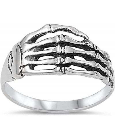 Sterling Silver Skeleton Hand Ring Artistic Custom Band Solid 925 Sizes 5-10 $16.64 Bands