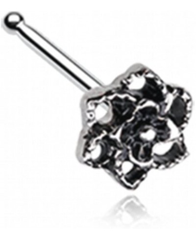 Camellia Flower Filigree Icon Nose Stud Ring 316L Surgical Steel $13.12 Piercing Jewelry