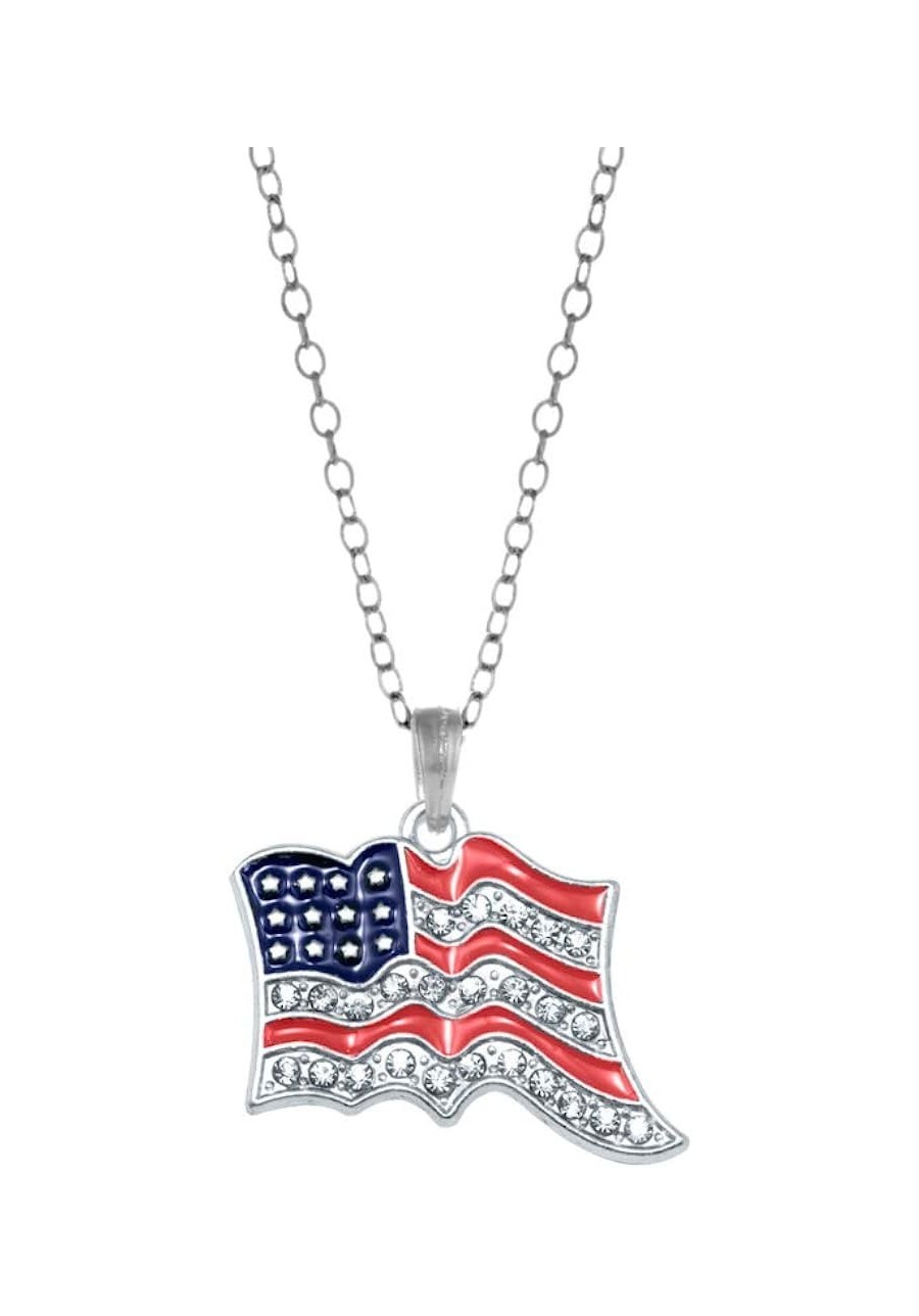 Silver Customized Charm 18 Inch Necklace with Cubic Zirconia Jewelry $19.44 Pendant Necklaces