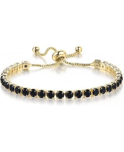 Adjustable Size Women Eternity Cubic Zircon Stackable Chain Bracelet $9.08 Link