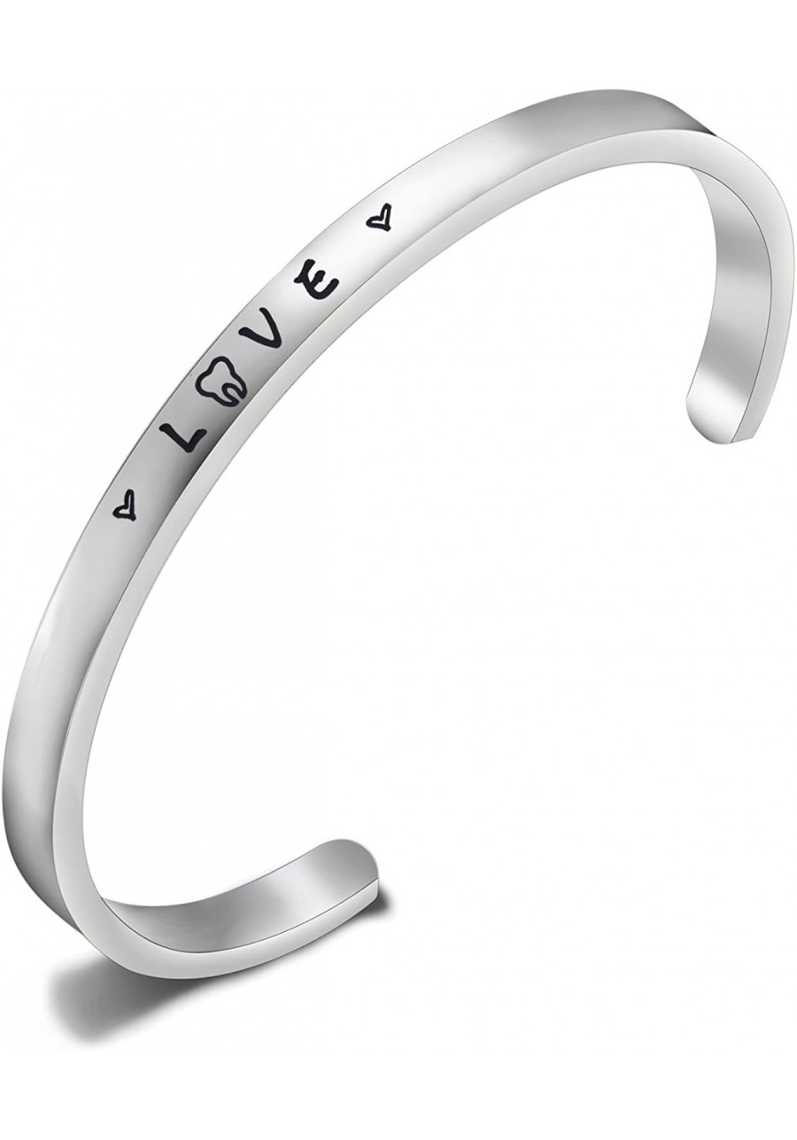 Dentist Gift Love Cuff Bracelet Dental Assistant Jewelry Gift for Dental Professional Dental School $17.29 Cuff