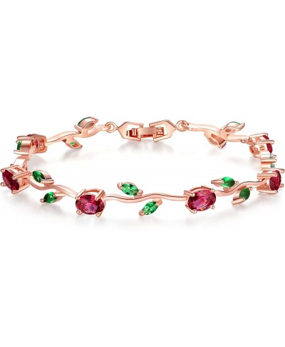 Lovely White Gold Plated AAA Cubic Zirconia Gemstone Flower Vine 7 Inches Bracelet for Mothers Girls Girlfriends $14.39 Tennis