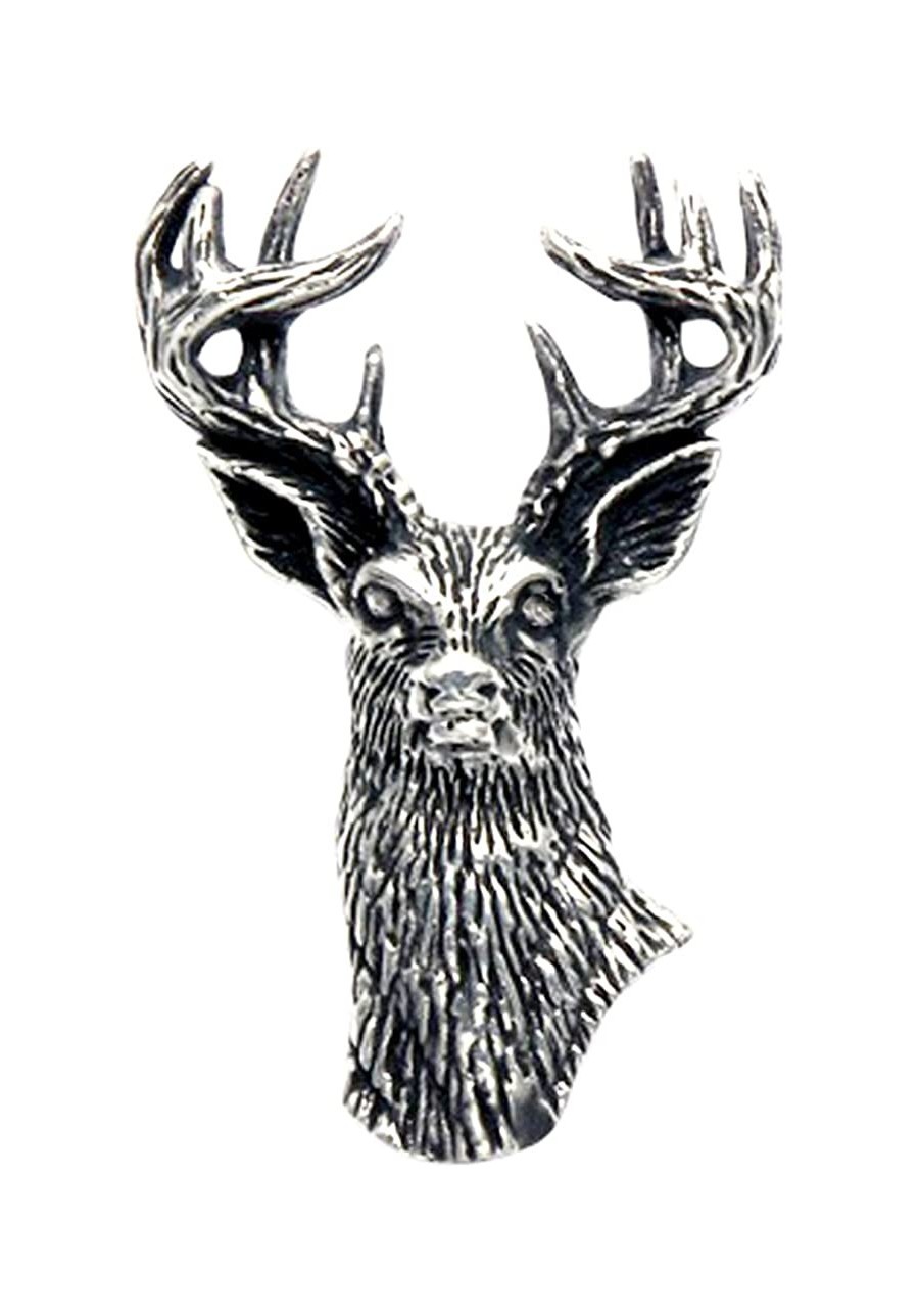 Sterling Silver Deer Head w/Antlers Pendant $41.30 Pendants & Coins