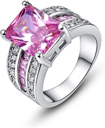 925 Sterling Silver Created Rainbow Topaz Filled Radiant Cut Ring $6.29 Statement