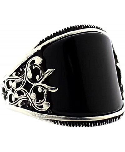 Fashion Rings For Women Finger Ring Baking Varnish Reliefs Unisex Usage Flower Black Broadside Jewelry Ring $4.81 Statement