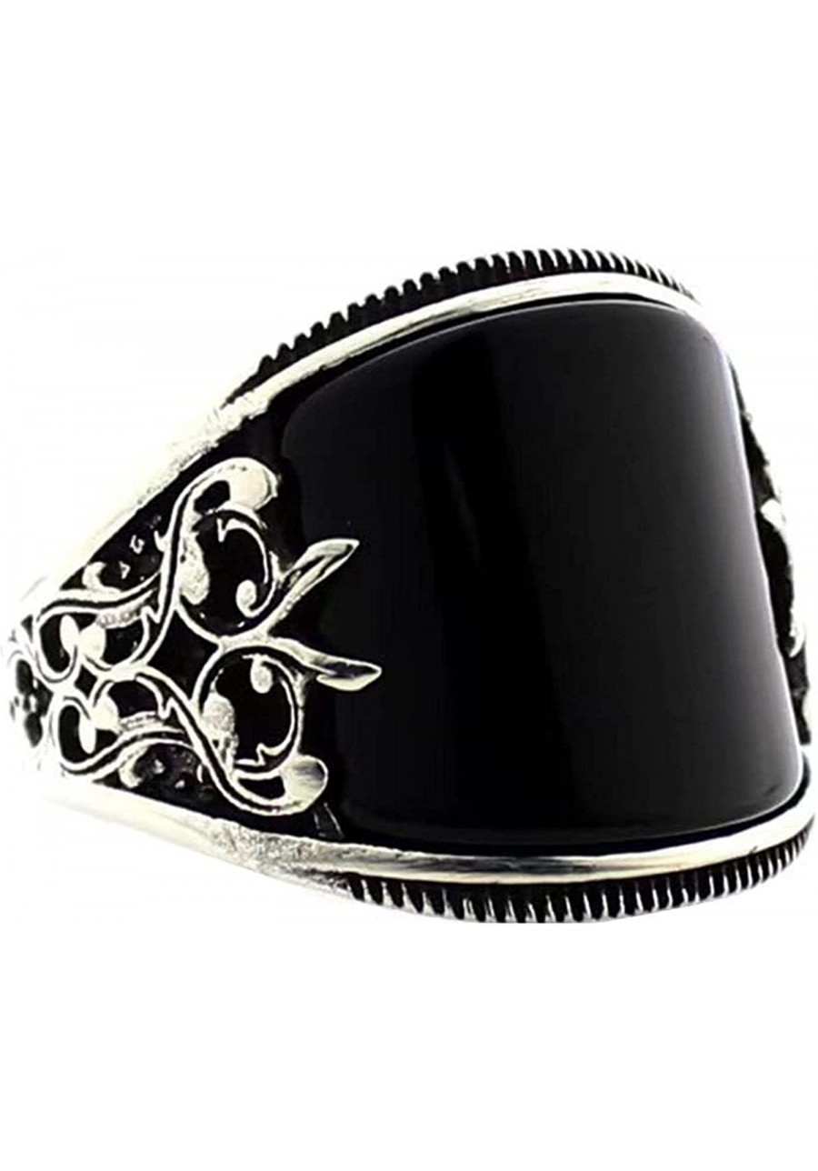 Fashion Rings For Women Finger Ring Baking Varnish Reliefs Unisex Usage Flower Black Broadside Jewelry Ring $4.81 Statement