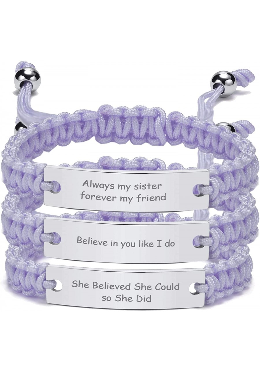 Customize Friendship Bridesmaid Couple Gift Jewelry Set of 2 3 4 5 Handmade Braided Rope Bracelet Adjustable $18.09 Strand