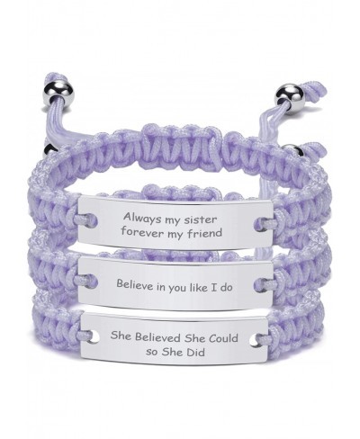 Customize Friendship Bridesmaid Couple Gift Jewelry Set of 2 3 4 5 Handmade Braided Rope Bracelet Adjustable $18.09 Strand