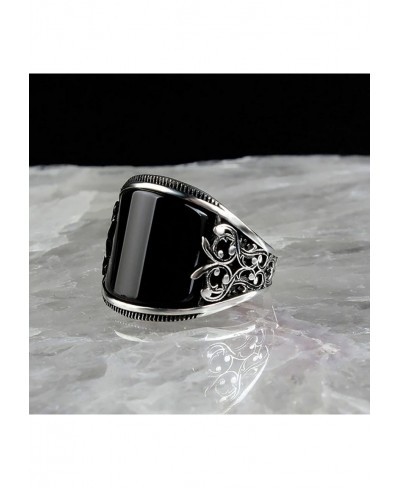 Fashion Rings For Women Finger Ring Baking Varnish Reliefs Unisex Usage Flower Black Broadside Jewelry Ring $4.81 Statement