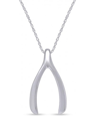 Wishbone Pendant Necklace in 14K Gold Over Sterling Silver $31.09 Pendant Necklaces