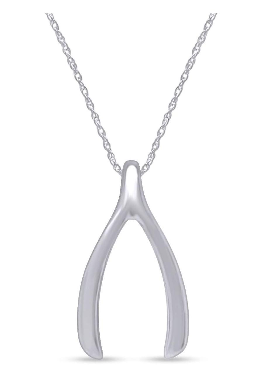 Wishbone Pendant Necklace in 14K Gold Over Sterling Silver $31.09 Pendant Necklaces