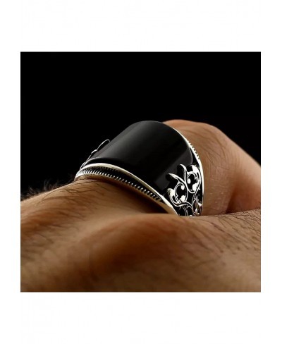 Fashion Rings For Women Finger Ring Baking Varnish Reliefs Unisex Usage Flower Black Broadside Jewelry Ring $4.81 Statement