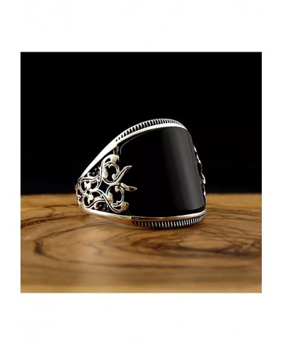 Fashion Rings For Women Finger Ring Baking Varnish Reliefs Unisex Usage Flower Black Broadside Jewelry Ring $4.81 Statement