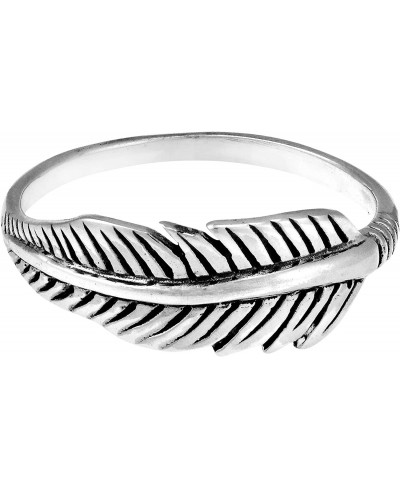 Tribal Feather .925 Sterling Silver Band Ring Feather Ring for Women Sterling Silver 925 Sterling Silver Band Ring Sterling S...