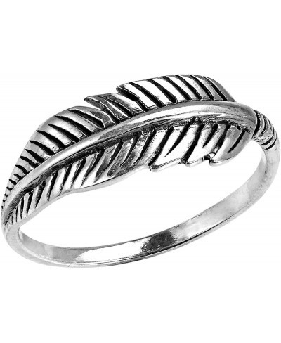 Tribal Feather .925 Sterling Silver Band Ring Feather Ring for Women Sterling Silver 925 Sterling Silver Band Ring Sterling S...