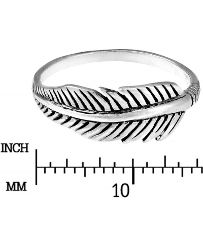 Tribal Feather .925 Sterling Silver Band Ring Feather Ring for Women Sterling Silver 925 Sterling Silver Band Ring Sterling S...