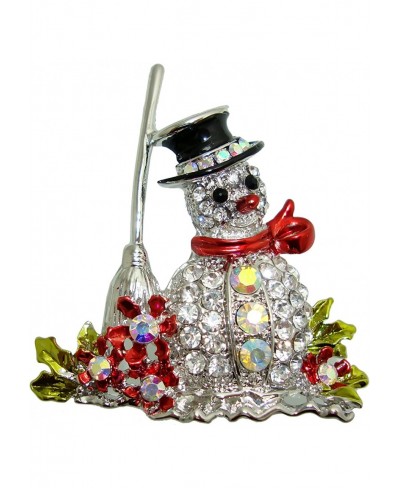 Christmas Fashion Snowman Besom Flower Brooch Pin Clear Austria Crystal $18.94 Brooches & Pins