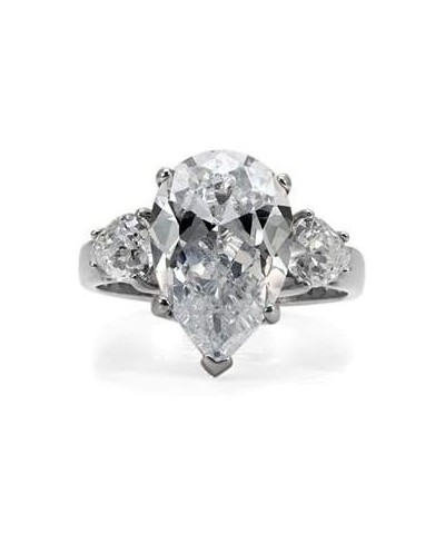 Women's Stainless Steel Clear Princess Cubic Zirconia Engagement Ring $32.34 Engagement Rings