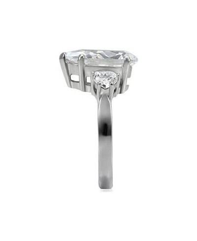 Women's Stainless Steel Clear Princess Cubic Zirconia Engagement Ring $32.34 Engagement Rings