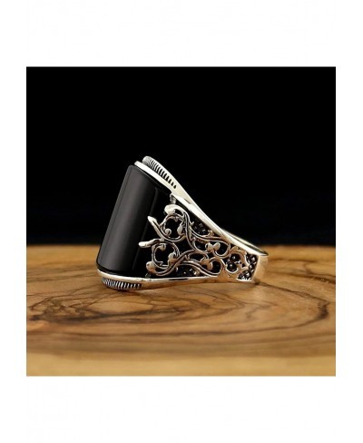 Fashion Rings For Women Finger Ring Baking Varnish Reliefs Unisex Usage Flower Black Broadside Jewelry Ring $4.81 Statement