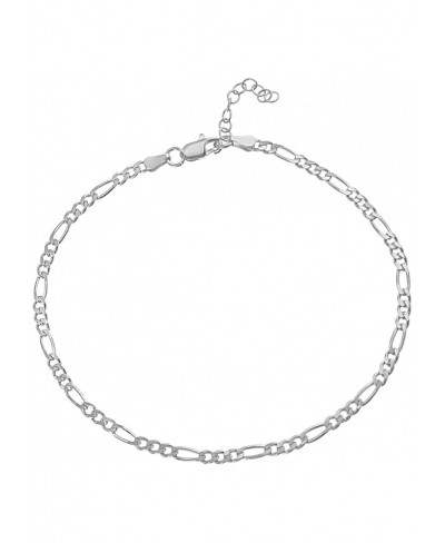 Sterling Silver 9 10 Inch Rope Curb Figaro or Box Chain Anklet for Women $18.01 Anklets