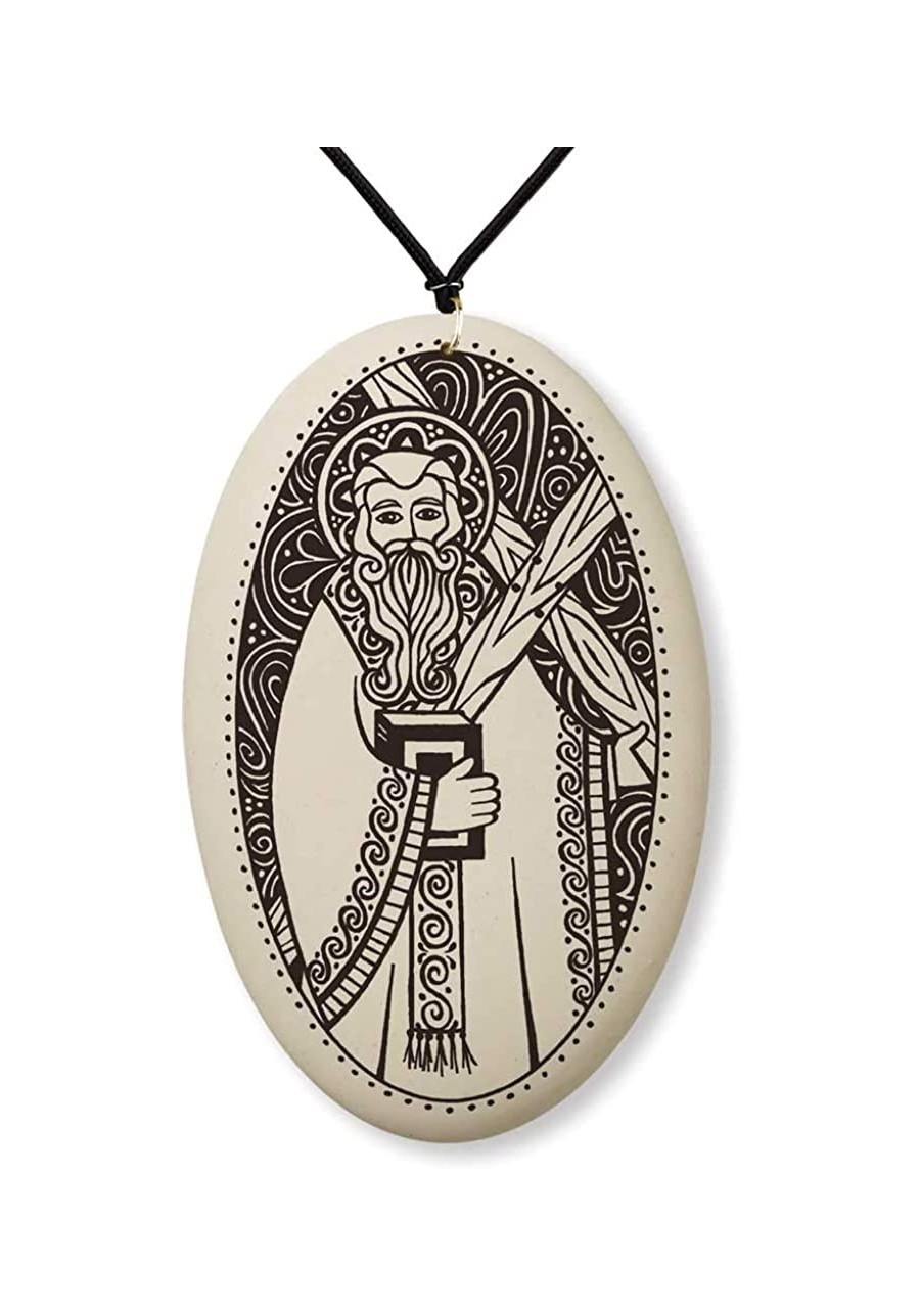 St Andrew Porcelain Oval Medal on Braided Cord Patron Saint of Scotland Russia and Fishermen $21.69 Pendants & Coins