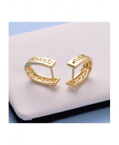 Gold Huggie Hoop Earrings for Women 14K Gold Plated Rose U Shaped Small Earrings Statement Jewelry Gifts $12.14 Hoop