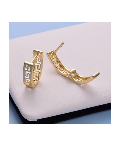 Gold Huggie Hoop Earrings for Women 14K Gold Plated Rose U Shaped Small Earrings Statement Jewelry Gifts $12.14 Hoop