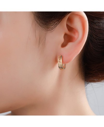 Gold Huggie Hoop Earrings for Women 14K Gold Plated Rose U Shaped Small Earrings Statement Jewelry Gifts $12.14 Hoop