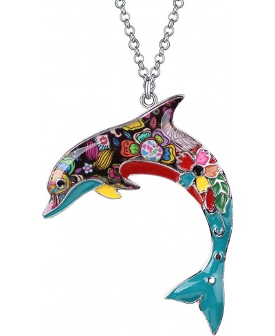 Ocean Collection “BLUE” Statement Enamel Alloy Dolphin Necklace Pendant 18 $8.56 Pendant Necklaces