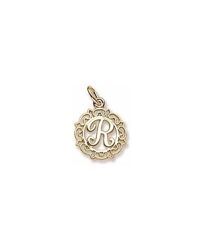 Letter R Charm Gold Plated Silver $20.21 Charms & Charm Bracelets