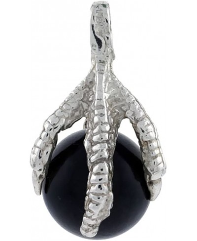 1 1/8 inch Sterling Silver Talon Necklace Holding 14mm Black Crystal Ball available With or Without Chain $28.94 Pendants & C...