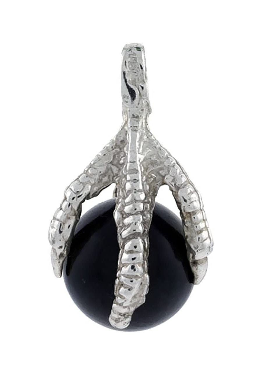 1 1/8 inch Sterling Silver Talon Necklace Holding 14mm Black Crystal Ball available With or Without Chain $28.94 Pendants & C...